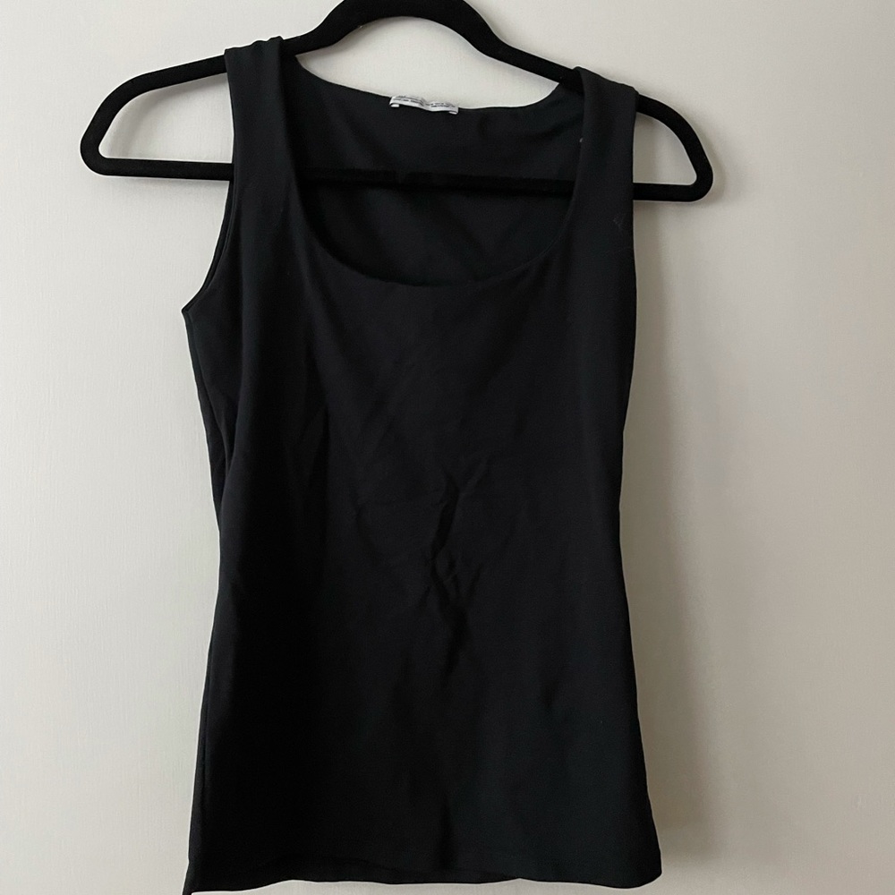 Zara plain black tank top medium